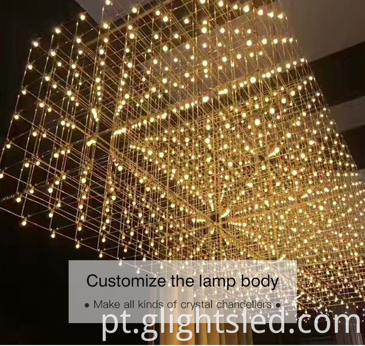 The Court Style Luxury Custom Inoxidável Modern Hotel Lobby Pendurado Pendant Light Chandelier